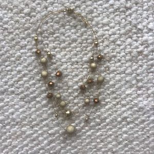 Gold bead necklace